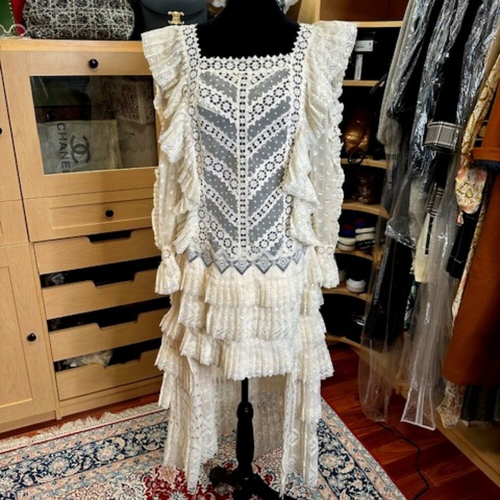 Zimmermann Size 1 Square Neckline Off White Short/Long Dress - Picture 9 of 13
